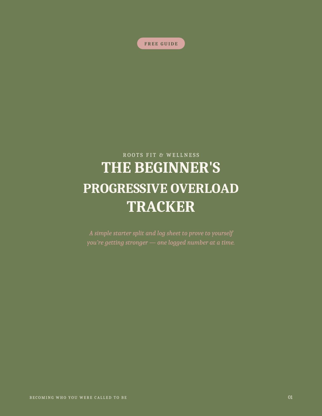 Roots Fit & Wellness The Beginner's Progressive Overload Tracker cover